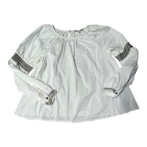 White Blouse with Silver Accents